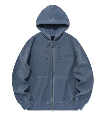 Ufc Sport Ufc Pigment Dyed Relaxed Fit Zip-Up Hoodie Dark Blue U2Hdu3312Db