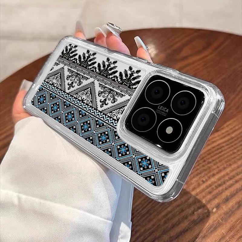 Komplexes Muster Transparente Hülle für Xiaomi 14T 13T Pro Redmi Poco X6 Pro M6 X5 Note 14 Pro 13 12 11 Weiches Silikon Stoßfest Klar Schlanke Handyhülle
