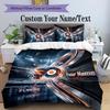 Flyers Arena Personalized Name Text Bedding Set, 1 Duvet Cover & 2 Pillowcases Soft Comfortable Bedroom Home Textile Décor