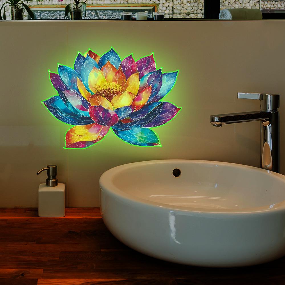 Personalized Colorful Lotus Living Room Entrance Home Wall Decoration Stickers