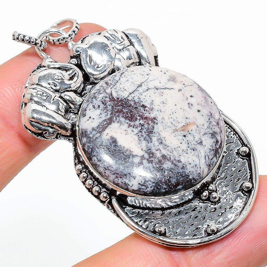 

Porcelain Jasper Gemstone Handmade Ethnic Jewelry Pendant 2.36 VR-1854