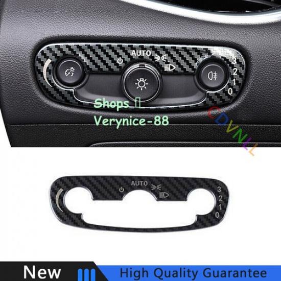 For Chevrolet Malibu 2016-21 Steel Carbon Car Headlight Button Frame Button Trim