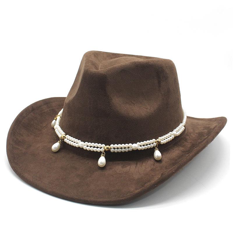 Party Bride Cowboy Hat Music Party Suede Jazz Hat Felt Western Cowboy Hat