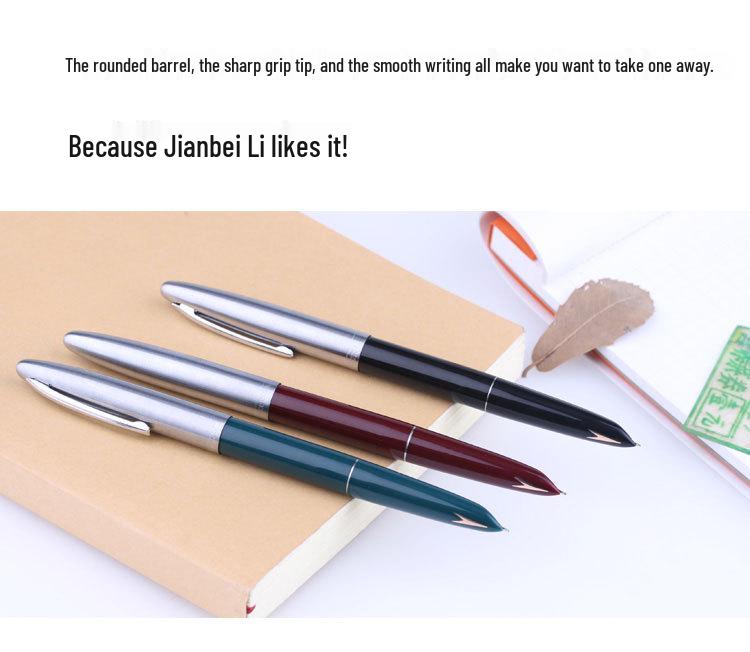 Arrow Mark 329-2 Horse Head Black Extra Fine Fountain Pen for Students and Calligraphy Writing