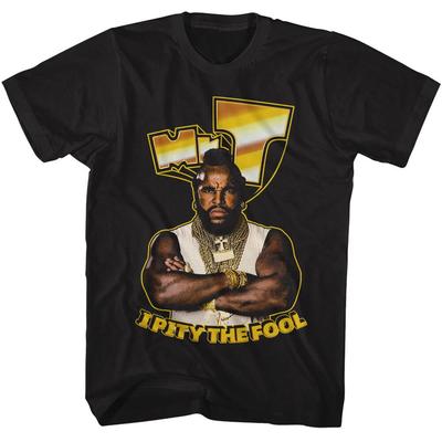 Mr T Gold I Pity The Fool Quote Men's T Shirt The A Team B.A. Baracus