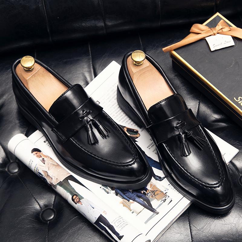Tassel Loafer Shoes Men Slip on Driving Moccasins Mens Comfortable Leather Shoe for Men Pointed Toe Man Casual Shoes Zapatos