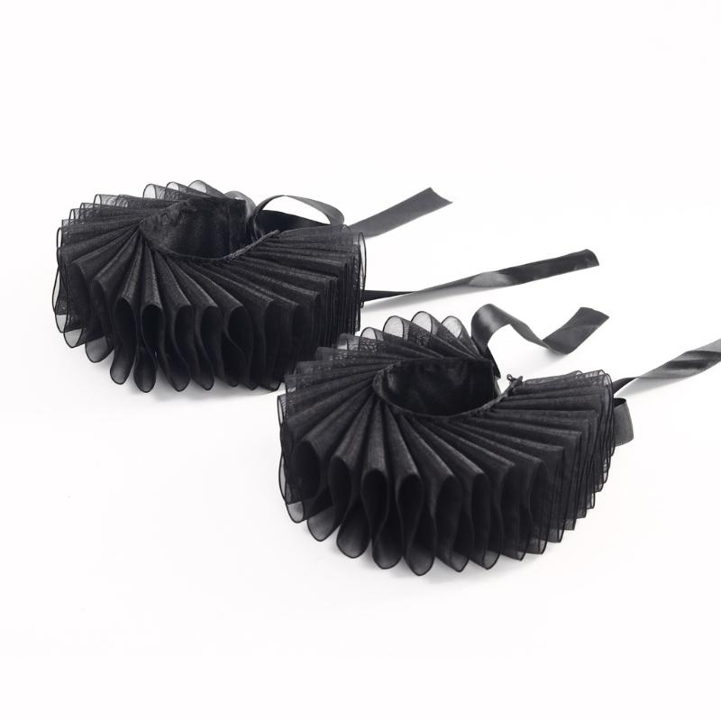 Ruff Collar Ruffled Cosplay Tie for Shirt Blouse Decorative Wristband False Collar Play Costume Accessories