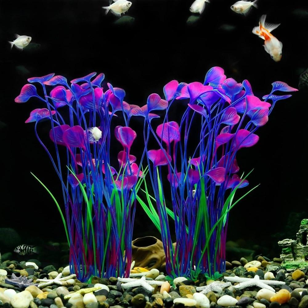 2Pcs Pink Artificial Water Plant 15.7in Artificial Coral Plant Fish Tank Ornament  Underwater Garden