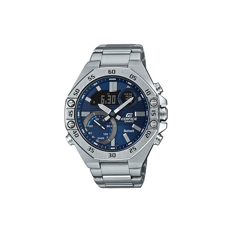 CASIO Men EDIFICE 51mm Blue Watch ECB-10YD-2A ECB-10YD-2A Silver