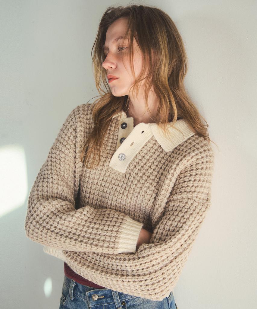 Aueonoseuteljia Honey House Crop Knit_Beige