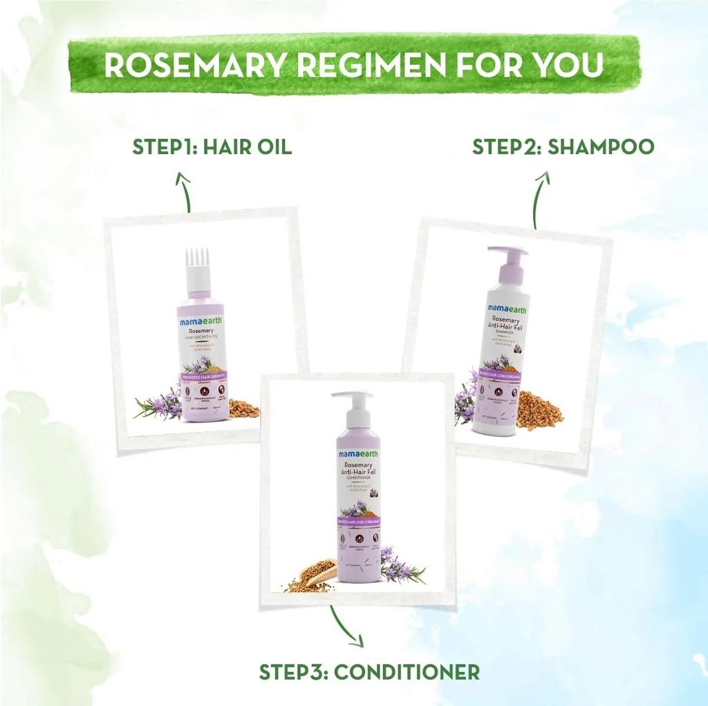 Mamaearth Rosemary Hair Growth Oil For Thicker Stronger Hair | 150ml | Controls Hair Fall | Strengthens Roots | Natural & Safe