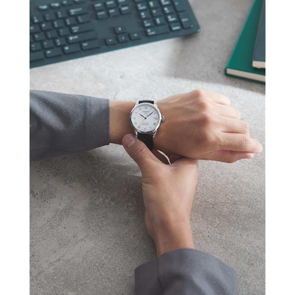 Tissot Le Locle Automatic Powermatic 80 Watch with Silver Dial and Leather Strap, Men's, Model T0064071603300 (Officially Imported)