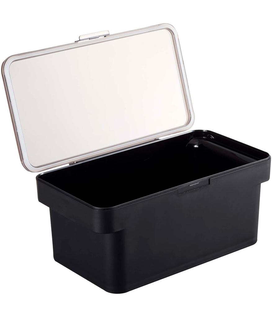 Yamazaki (Yamazaki Industries) Airtight Pickling Case with Water Drainer, Black, Approx. W28 x D16.5 x H12.2cm, Tower Series, Large Opening Transparen