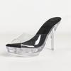12CM Quadratische Zehenkristall-Slipper, Transparente Klobige Ferse Rutschfeste Slides, 2026 Sexy Hochzeitsauto-Modell Nachtclub-SchuheLDF-19876-7
