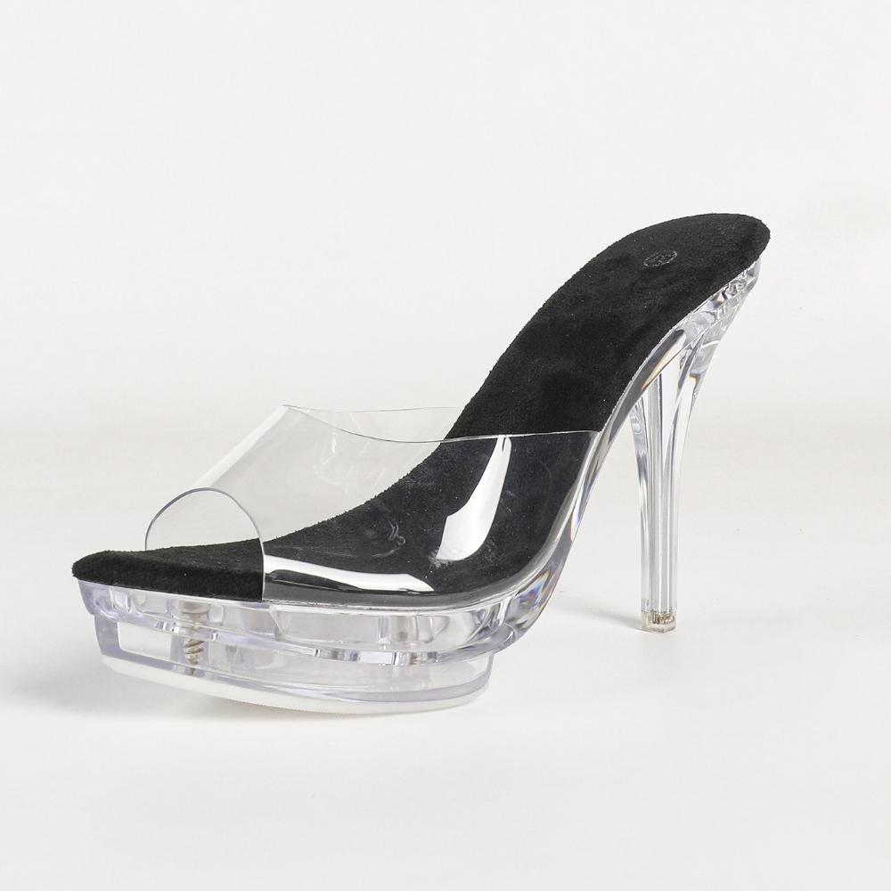 12CM Quadratische Zehenkristall-Slipper, Transparente Klobige Ferse Rutschfeste Slides, 2026 Sexy Hochzeitsauto-Modell Nachtclub-SchuheLDF-19876-7