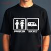 Problem Solved Caravan Caravanning Unisexs Funny T Shirt Vintage Washed Stylish Unisex Comfortable Breathable Versatile