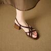 Retro High-heeled Sandals, Thick Heels, Medium Heels, Women's Shoes