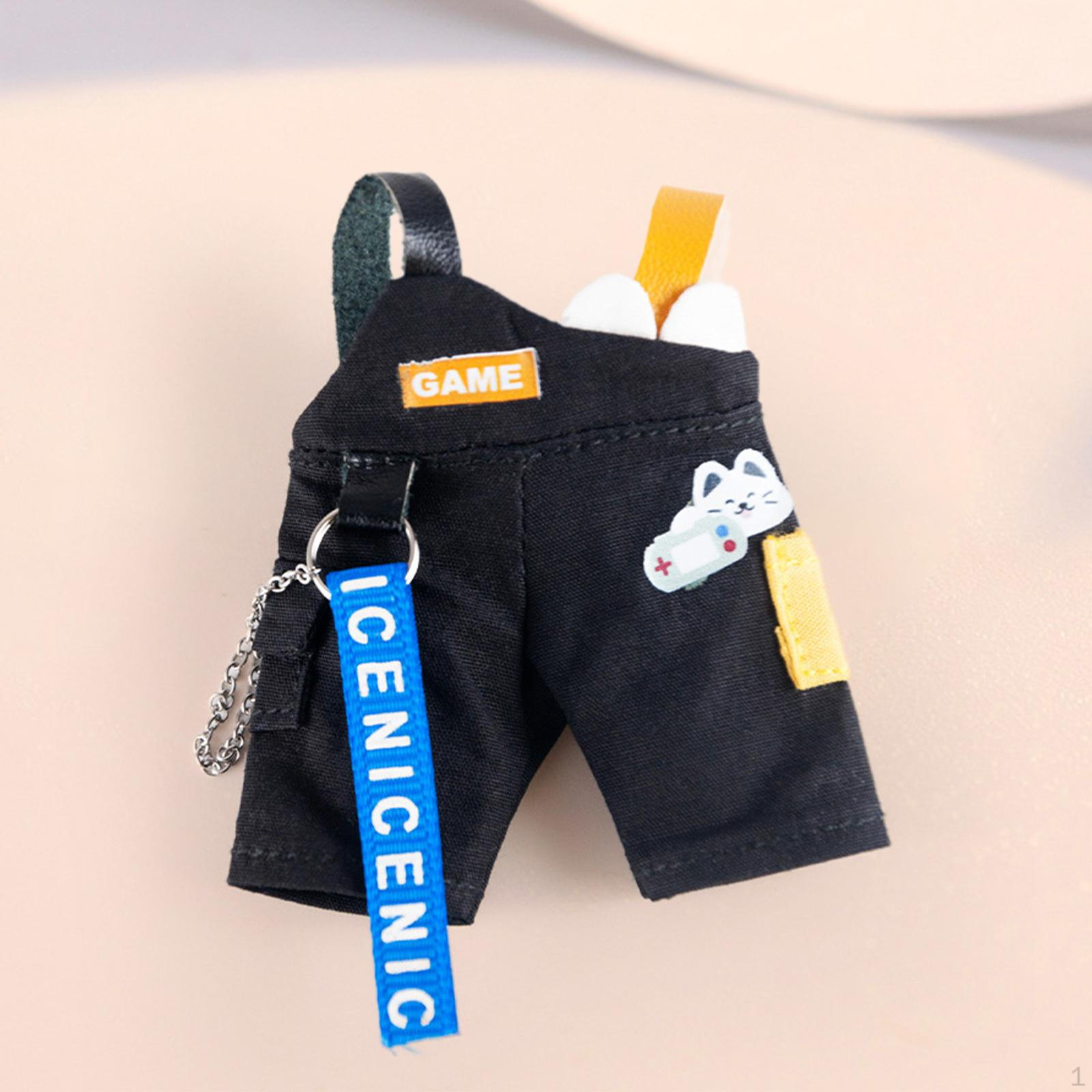 

1/12 куклы, штаны на подтяжках, кукольная одежда, одежда ручной работы, костюм для Ob11 чёрный