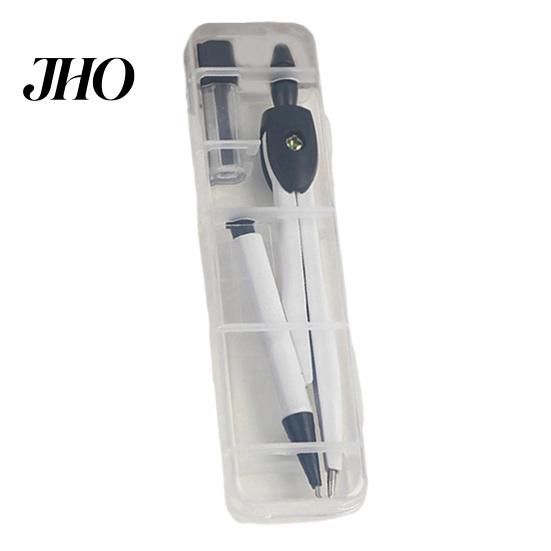 Office Drawing Tool 2-in-1 Metal Compass Set with Automatic Pencil Geometry for Smooth Circle Students Precise Portable Storage Box Math Art