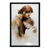 Bezpieczne Ramiona - Jezus Z Małym Chłopcem Bezpieczne Ramiona - Jezus Z Małym Chłopcem, 30X40 Cm, Rama Aluminiowa Czarna, Papier Matowy 230 Gsm