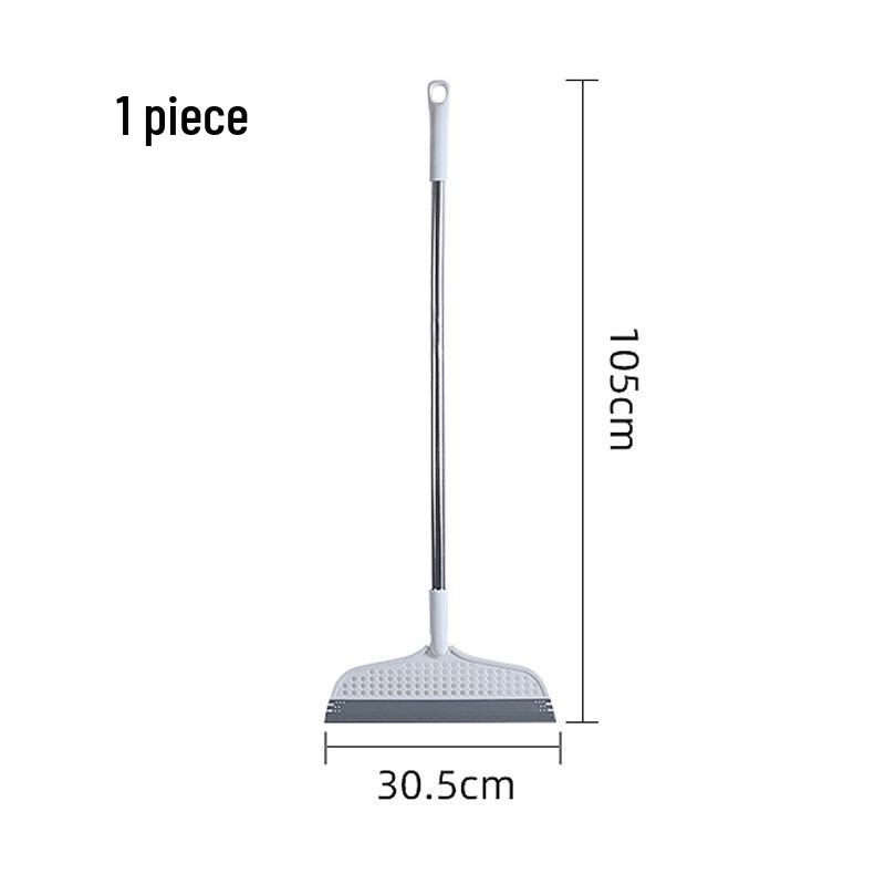 Black Magic Broom: Dual-Use Non-Stick Hair & Water Sweeping Scraper with Dustpan