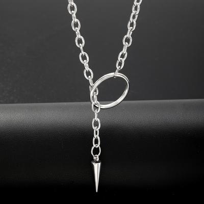 Personalized High-end Silver Color Rivet Pendant Silver Chic Color Necklaces Adjustion Men/Woman Gothic Punk Steel Collier Gifts