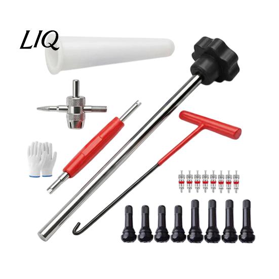 TR414 Valve Stems 23Pcs Tire Stem Tool Set, Quick Change Installer Kit with TR413/TR414 Repair Stems, 4-Way Core Removal for Cars Motorcycles