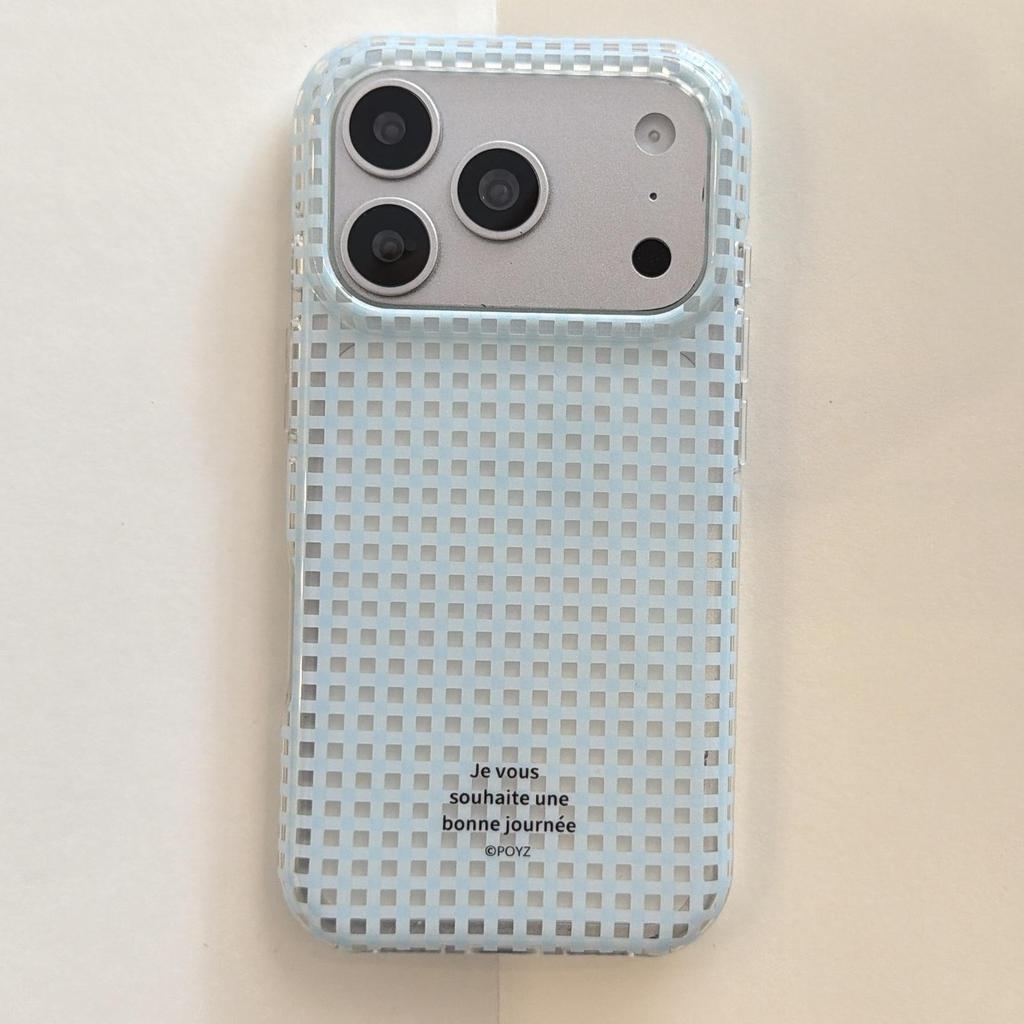 Korean Fresh Plaid Polka Dot Case for iPhone 15/16/17 Pro Max