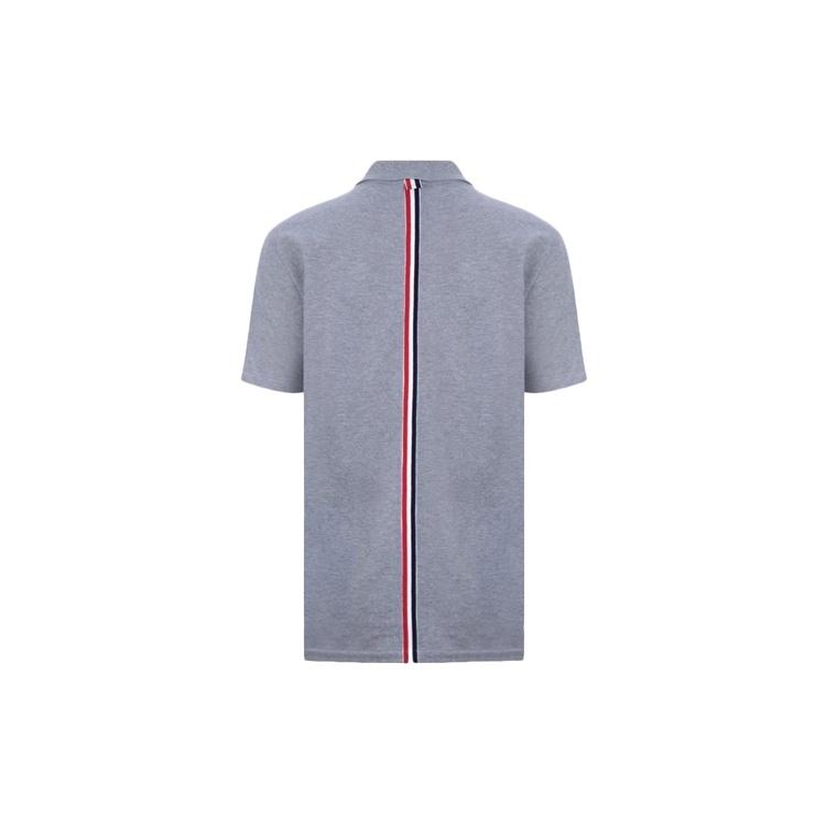 THOM BROWNE Classic Pique Stripe Relaxed Polo Shirt Men's MJP042A-00050-055