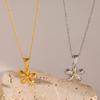 Youthway Color Preservation Stainless Steel Flower Pendant Necklace For Women Gold   Gold-Plated Waterproof Jewelry