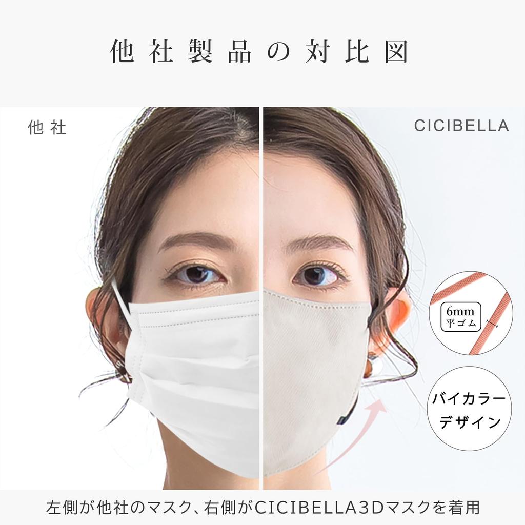 CICIBELLA 3D Nonwoven Small Gentle On the No Ear Old Lace and Chocolate String Mask, Small, Two-Tone, Face, Stylish, Skin, Pain,