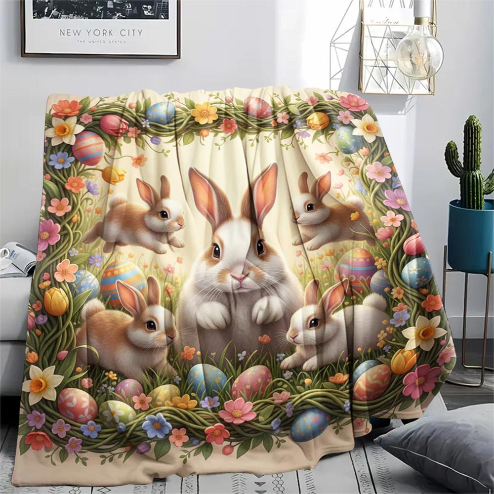 1 ks Flanelová deka s kresleným potiskem, Vysoce kvalitní, Pohodlná pro všechna roční období, Domácí dekorace, Teplo a pohodlí, Perfektní jako vánoční dárek k narozeninám