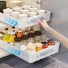 2 Kitchen Drawer Storage Shelves with Slide Rails Pull-out Cabinet Organizer Storage Tray Spice Bottle Storage Rack Space Saving