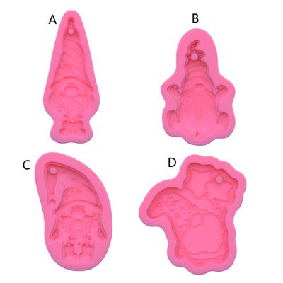 DIY Santa Claus Little Dwarf Silicone Epoxy Mold DIY Keychain Pendant Jewelry Crafting Mould for Christmas Love Gift