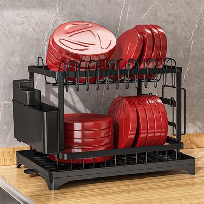 Dish Drying Rack - Kitchen Storage Organizer for Bowls, Plates, and Utensils