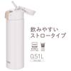 Thermos Vacuum Insulated Straw Bottle, 510ml, White, Keeps Drinks Cold Only, FKA-500 WH