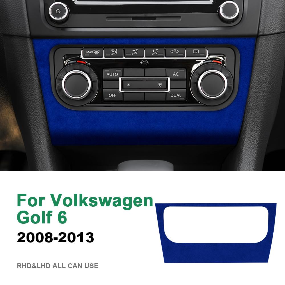 For Volkswagen VW Golf 6 GTI R MK6 2008 2009 2010 2011 2012 2013 Italy Super Suede Car Central AC CD Panel Frame Trim Sticker
