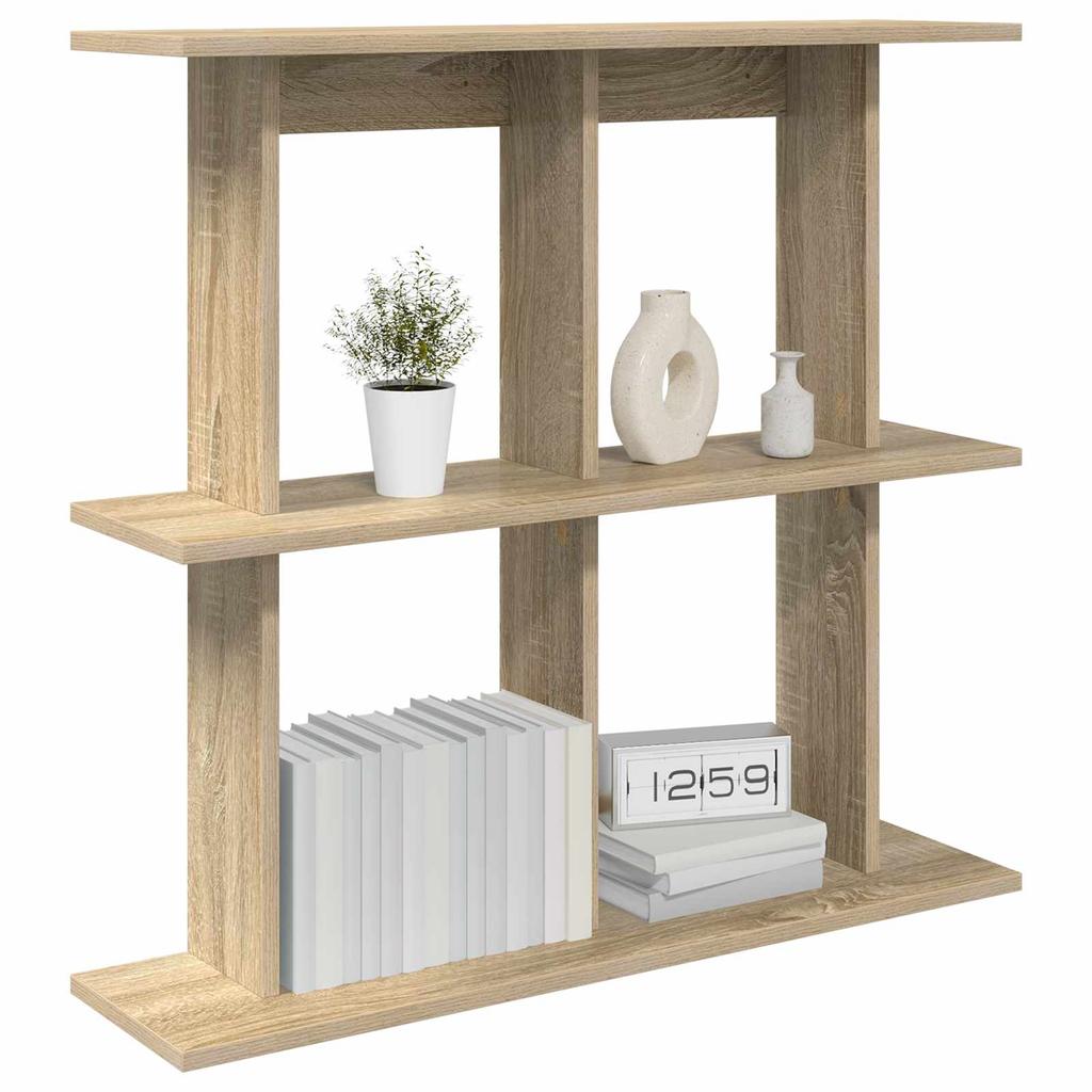 Wall Shelf Wall Mount Brown 80 x 20 x 75 cm Wood Based Material