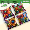 Vibrant Mexican Flowers Pillowcase Printed Polyester 45x45cm Throw Pillowcover Decorative Sofa Cushion Pillowslip Home Decor