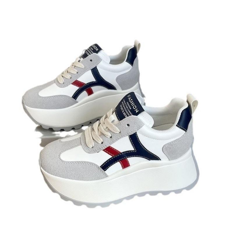 Small height increase women's spring new versatile running shoes college style casual sports shoes