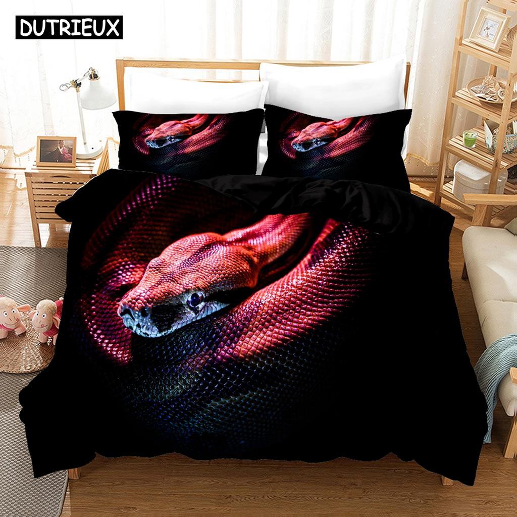 3D Schlangenmuster Bettwäsche-Set mit Kissenbezug Einzelbett Doppelbett Queen Size King Size Weiche Bettwäsche Bettwäsche-Sets