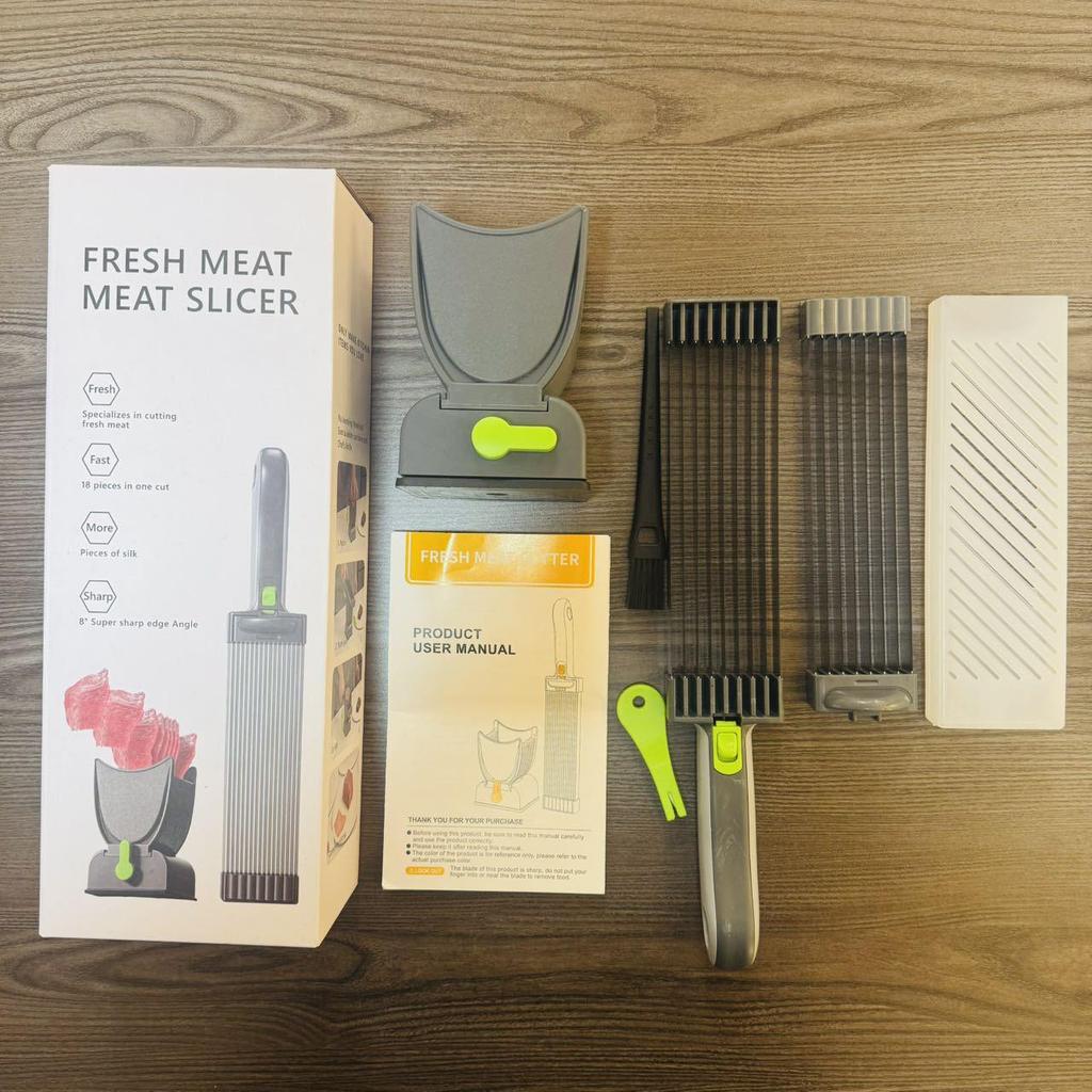 Versatile Manual Meat Slicer for Thin Slices, Cubes, and Mince - Perfect for Kitchen Use