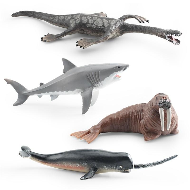 Realistic Ocean Animal Models Set Including Mythical Dragon Whale Shark And Sea Lion For Educational Play