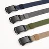 2025 Men's Ultra-Thin Holeless Automatic Buckle Canvas Nylon Leather Belt