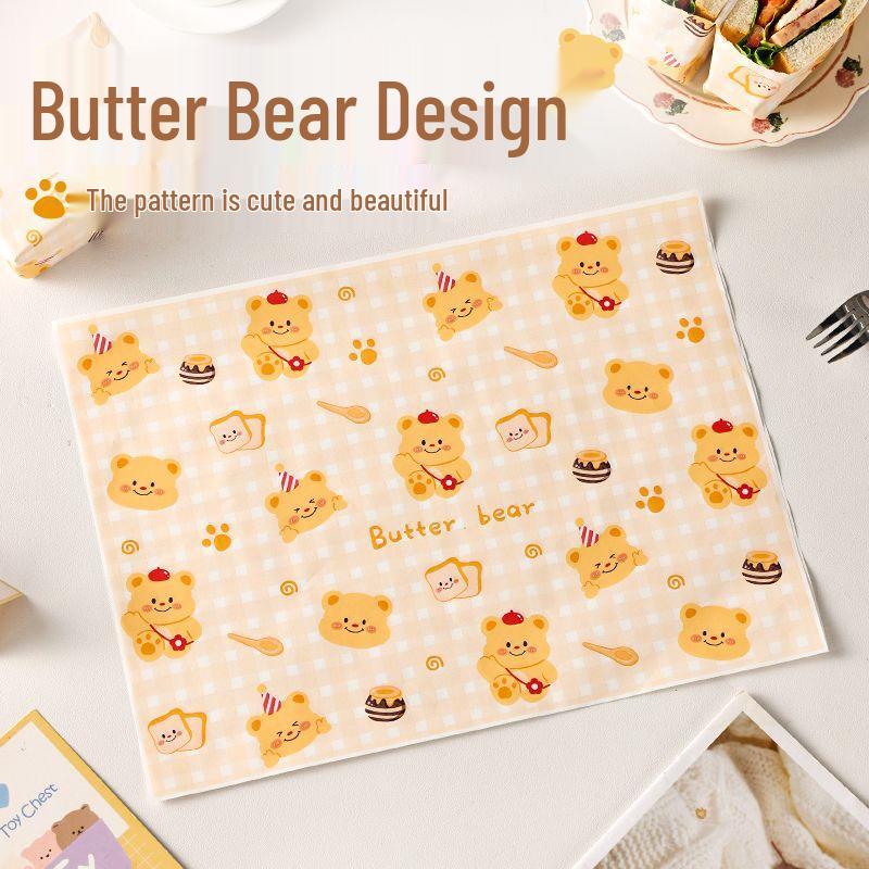 Premium 28x38 Food-Grade Wax Paper for Sandwiches & Rice Balls - Microwave Safe, Cute Design