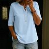 Women's Henley Half Sleeve Cotton T Shirt Solid Color Button Notch Neck Casual Daily Blouse
