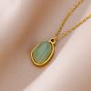 Aesthetic Opal Oval Necklace For Women Gold Color Chain Stone Pendant Necklace Stainless Steel Jewelry Wedding Gift Bijoux Femme