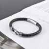 Single Loop Leather Bracelet Round Magnetic Clasp Bracelet To My Son Men'S Stainless Steel Twist Leather Rope Bracelet