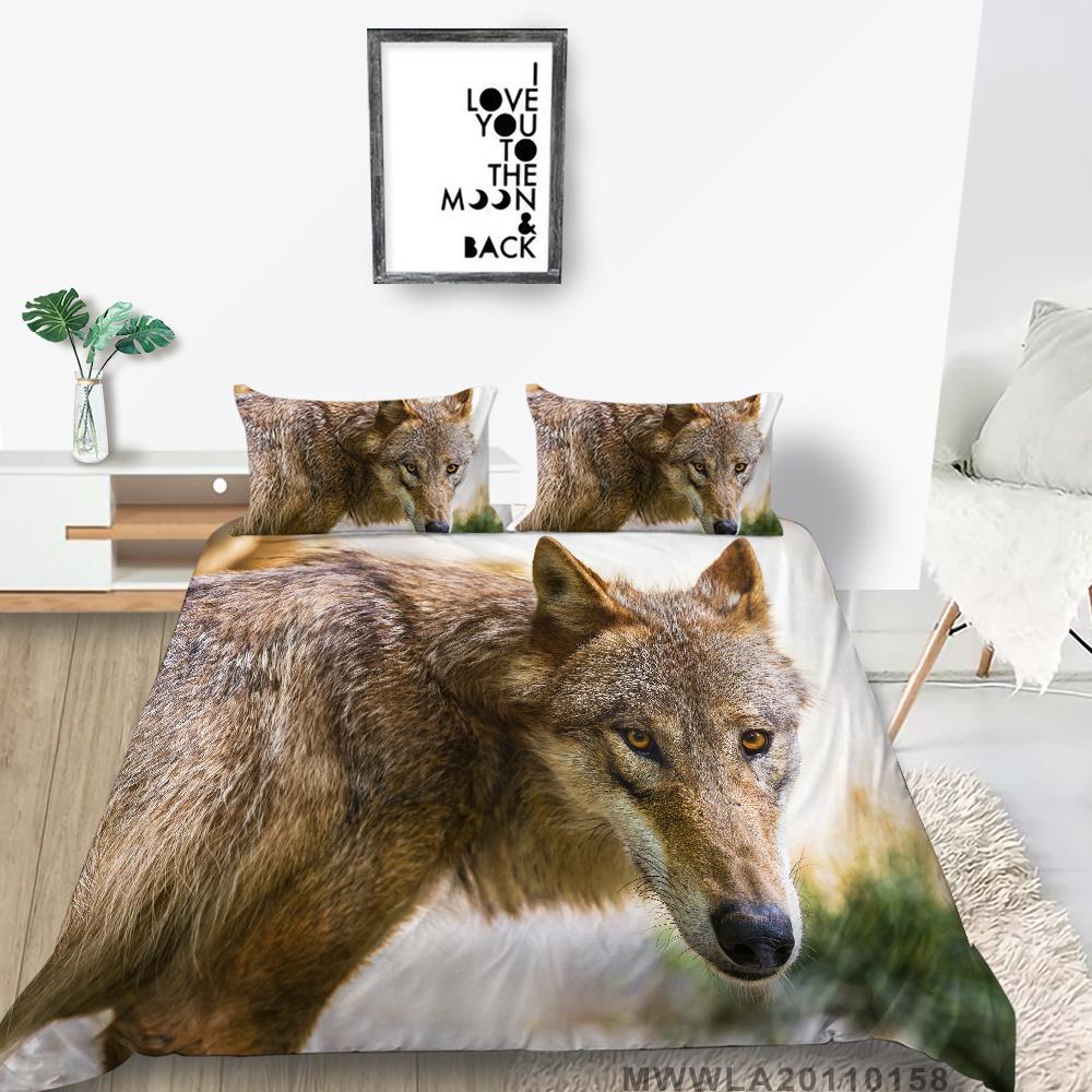 

Роскошный комплект пододеяльников с изображением волка для детей и подростков, домашнее постельное белье, одеяло, комплекты постельного белья с наволочкой, постельное белье EU Single 135x200cm