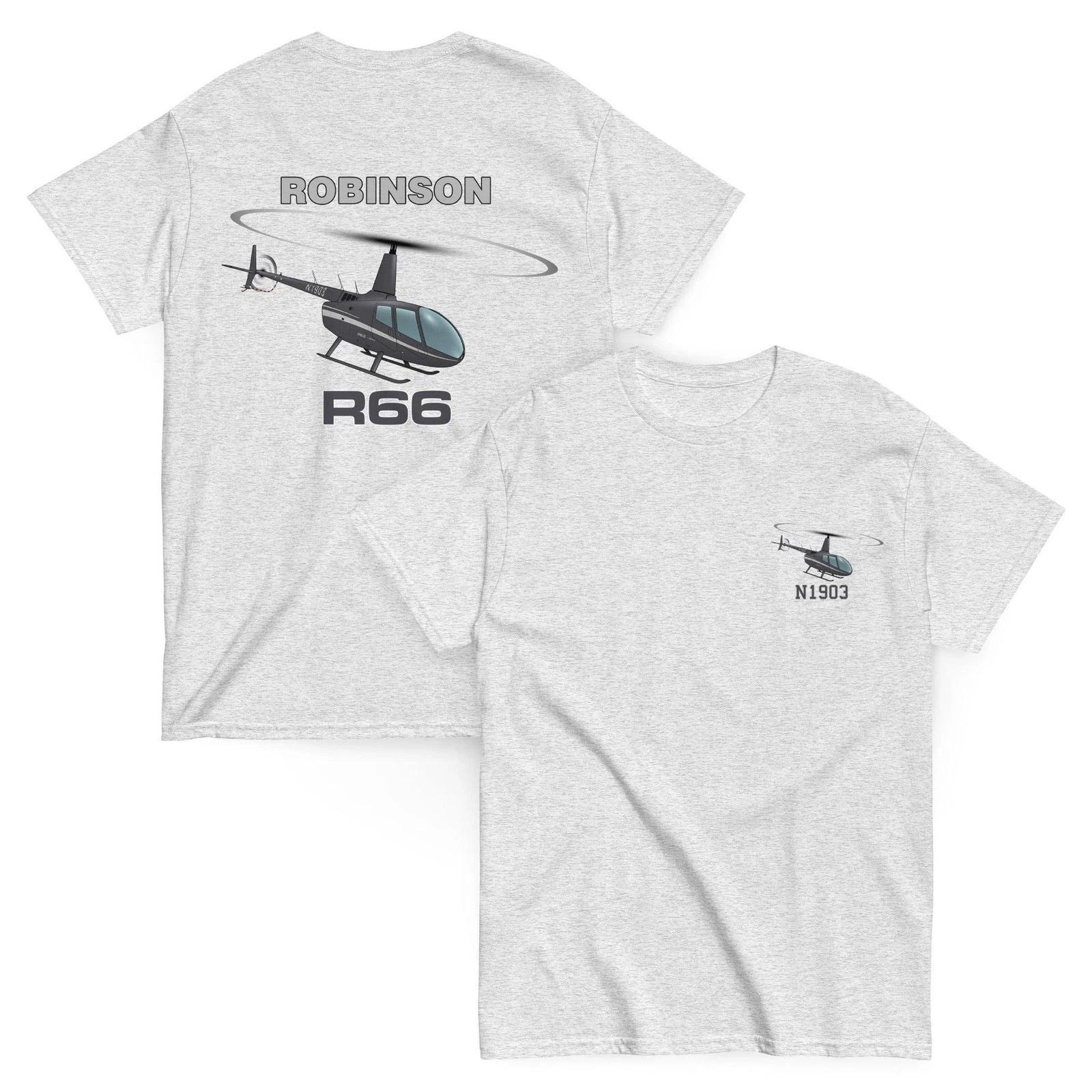 

Custom Robinson R66 Helicopter T-Shirt - Personalized with Your N# - Back & Fron 4XL